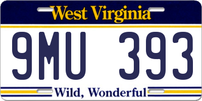 WV license plate 9MU393
