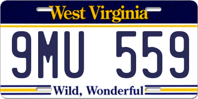 WV license plate 9MU559