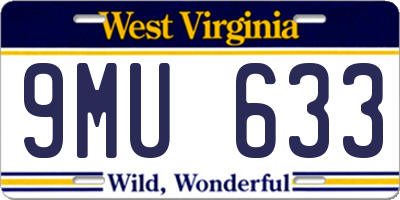 WV license plate 9MU633