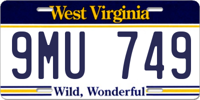 WV license plate 9MU749