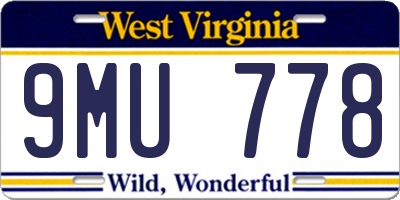 WV license plate 9MU778