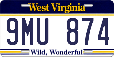WV license plate 9MU874