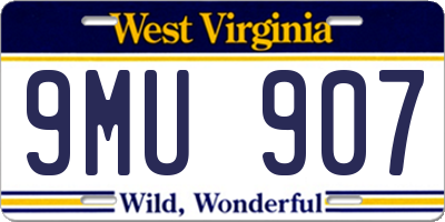 WV license plate 9MU907