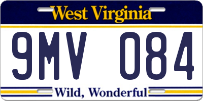 WV license plate 9MV084