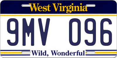 WV license plate 9MV096