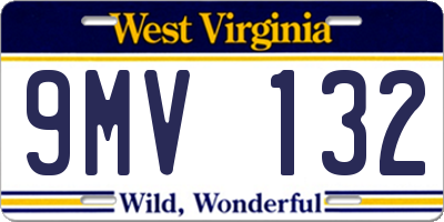 WV license plate 9MV132