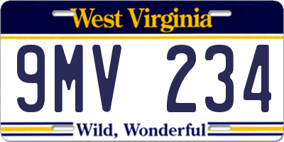 WV license plate 9MV234
