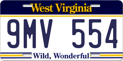 WV license plate 9MV554