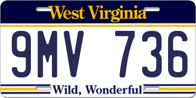 WV license plate 9MV736