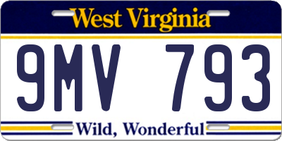 WV license plate 9MV793