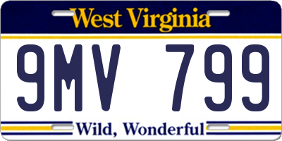 WV license plate 9MV799