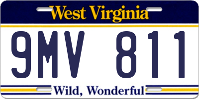 WV license plate 9MV811