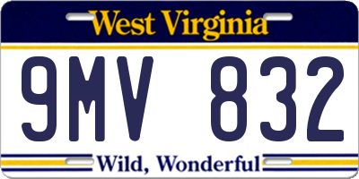 WV license plate 9MV832