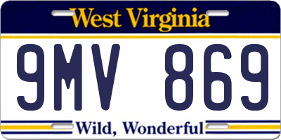WV license plate 9MV869