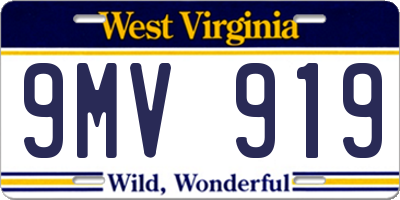 WV license plate 9MV919
