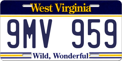 WV license plate 9MV959