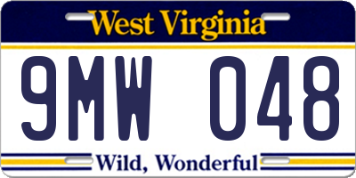 WV license plate 9MW048