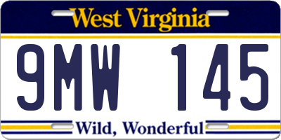 WV license plate 9MW145