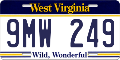 WV license plate 9MW249