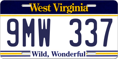 WV license plate 9MW337