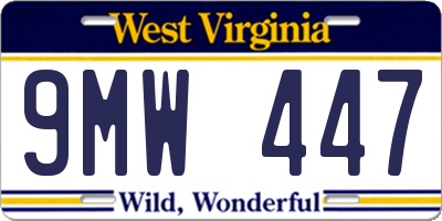 WV license plate 9MW447