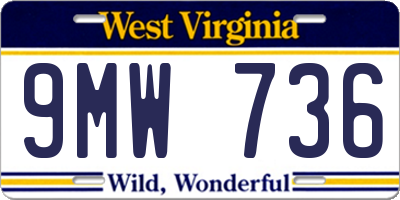 WV license plate 9MW736