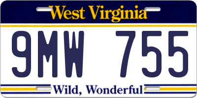 WV license plate 9MW755