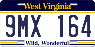 WV license plate 9MX164