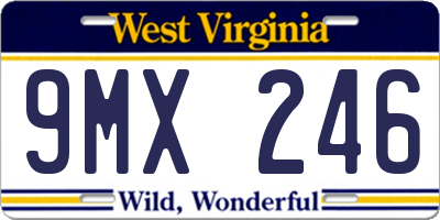WV license plate 9MX246