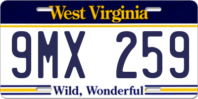 WV license plate 9MX259