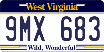 WV license plate 9MX683