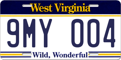 WV license plate 9MY004