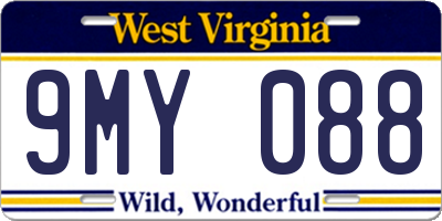 WV license plate 9MY088