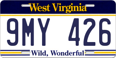 WV license plate 9MY426