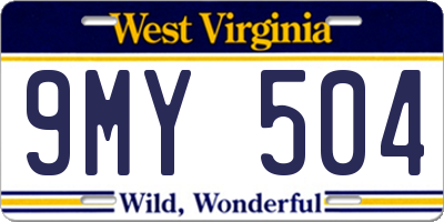 WV license plate 9MY504