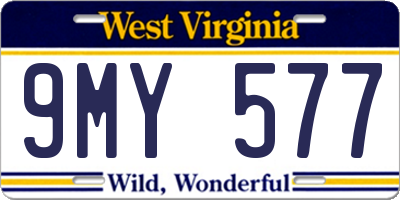 WV license plate 9MY577