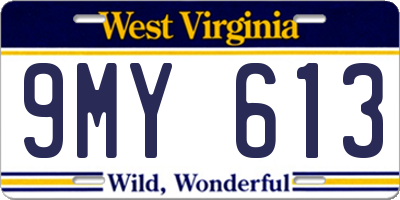 WV license plate 9MY613