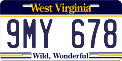 WV license plate 9MY678