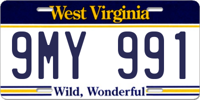 WV license plate 9MY991