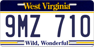 WV license plate 9MZ710