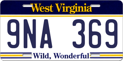WV license plate 9NA369
