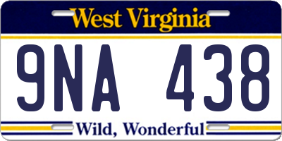 WV license plate 9NA438