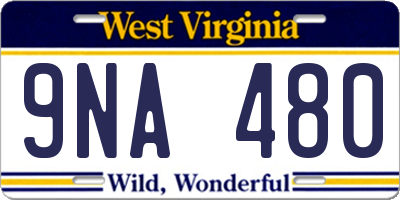 WV license plate 9NA480