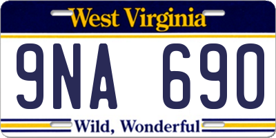 WV license plate 9NA690