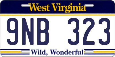 WV license plate 9NB323