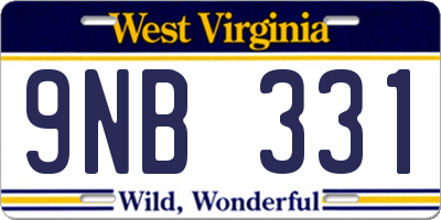 WV license plate 9NB331