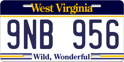 WV license plate 9NB956