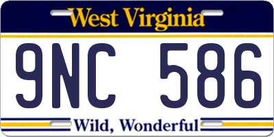 WV license plate 9NC586