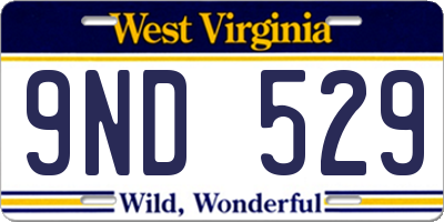 WV license plate 9ND529