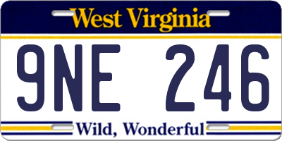 WV license plate 9NE246